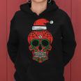 Sugar Skull Santa Hat Mexican Christmas Xmas Pj Women Hoodie