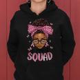 Support Squad Breast Cancer Awareness Messy Bun Black Woman Women Hoodie