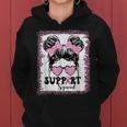 Support Squad Messy Hair Bun Girl Pink Warrior Breast Cancer Women Hoodie