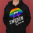 Sweden Queen Lgbtq Gay Pride Flag Lips Rainbow Swedish Women Hoodie