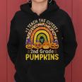 I Teach The Cutest 2Nd Grade Pumpkins Halloween Fall Teacher Halloween Women Hoodie