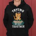 Trying To Get My Shit Together Cat Mom Self Improvement Gifts For Mom Funny Gifts Women Hoodie