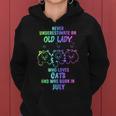 Never Underestimate An Old Lady Who Loves Cats Born In July Women Hoodie