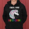 Unicorn First Day Of First Grade 1St Day Of School Girls Women Hoodie