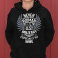 Veteran Wife Never Underestimate A Woman In The Military Women Hoodie