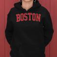 Vintage Boston Ma Varsity Style Red Text Women Hoodie