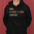 Vintages Street Luge And Coffee Distressed Women Hoodie