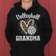 Volleyball Grandma Leopard Heart Women Hoodie