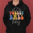 Volleyball Vibes Retro Hippie Volleyball Gift For Women Girl Women Hoodie