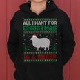 All I Want For Xmas Is A Sheep Ugly Christmas Sweater Women Hoodie