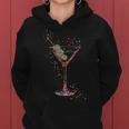Watercolor Glass Of Martini Cocktails Wine Shot Alcoholic Women Hoodie