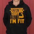 Wont Quit Until Fit Muscles Weight Lifting Body Building Women Hoodie