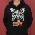 Xray Skeleton Rib Cage Burger Halloween Scary Face Hamburger Women Hoodie