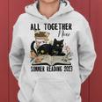 All Together Now Summer Reading 2023 Flower Cat Book Lover Reading Funny Designs Funny Gifts Women Hoodie
