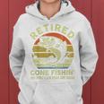 Bass Fish Papa Grandpa Retirement Retired Gone Fishing Women Hoodie