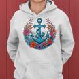 Colorful Flowers Designs Floral Nautical Sailing Boat Anchor Women Hoodie