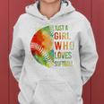 Girl Who Loves Softball- Catcher Pitcher Youth Women Women Hoodie