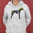 Great Dane Floral Dog Silhouette Graphic Women Hoodie