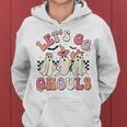 Let's Go Ghouls Halloween Ghost Outfit Costume Retro Groovy Women Hoodie