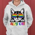 Lgbt Gay Ally Cat Be Kind Rainbow Pride Flag Men Women Gift Women Hoodie