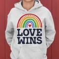 Lgbtq Love Wins Pocket Gay Pride Lgbt Ally Rainbow Vintage Women Hoodie