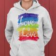 Love Is Love Rainbow Gay Lesbian Pride Watercolors Women Hoodie