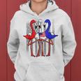 Patriotic Red White And Blue Flamingos Usa Flag 4Th Of July Women Hoodie