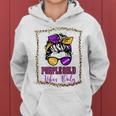 Purple Gold Vibes Only Football Leopard Football Women Hoodie