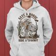 Save A Horse Ride A Cowboy Bull Western For Women Hoodie