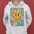 Seven Is A Vibe 7Th Birthday Smile Face Hippie Boy Girl Kid Women Hoodie