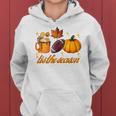 Tis The Season Pumpkin Leaf Latte Fall Thanksgiving Football Latte Women Hoodie