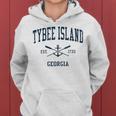Tybee Island Ga Vintage Navy Crossed Oars & Boat Anchor Women Hoodie