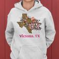 Victoria Tx Texas Boho Leopard Floral Souvenir Women Hoodie