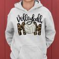 Volleyball Mom Leopard Funny Ball Mom Mothers Day Women Hoodie