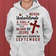 W3lp Never Underestimate Christian Girl September Birthday Women Hoodie