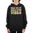 Groovy First Day Of Seventh Grade Vibes Hello Back To School Youth Hoodie