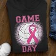 Game Day Pink Ribbon Volleyball Tackle Breast Cancer Warrior Youth Hoodie