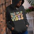 Groovy First Day Of Preschool Vibes Hello Back To School Youth Hoodie
