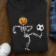 Pumpkin Skeleton Soccer Player Halloween Boys Soccer Youth Hoodie