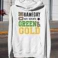 On Gameday Football We Wear Green And Gold Leopard Print Youth Hoodie