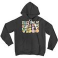 Groovy First Day Of Seventh Grade Vibes Hello Back To School Youth Hoodie