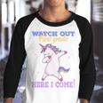 Kids First Grade Watch Out First Grade Here I Come Youth Raglan Shirt
