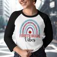 Happy First Day Of Fourth Grade Rainbow 4Th Grade Vibes Happy Gifts Youth Raglan Shirt