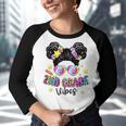 Messy Bun Tie Dye 2Nd Grade Vibes Cute Back To School Gifts Bun Gifts Youth Raglan Shirt