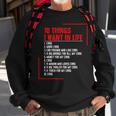 10 Things I Want In My Life Cars More Cars Gift Cars Funny Gifts Sweatshirt Gifts for Old Men
