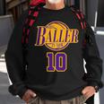 10 Years Old Birthday Basketball Baller Purple And Yellow Sweatshirt Gifts for Old Men