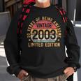 20Th Birthday Vintage 2003 Men Turning 20 Bday 20 Years Old Sweatshirt Gifts for Old Men