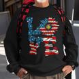 4Th Of July Love Peace Sunflower Patriotic American Flag Usa Sweatshirt Gifts for Old Men