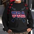 4Th Of July Usa With Gun Background Gun Funny Gifts Sweatshirt Gifts for Old Men