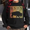 American Bison Periodic Table Elements Buffalo Retro Sweatshirt Gifts for Old Men